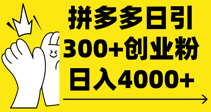 拼多多日引300+创业粉 日入4000+ - 维兴科技-维兴科技