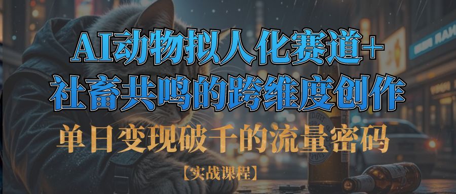 单日变现破千的流量密码,AI动物拟人化赛道+社畜共鸣的跨维度创作 - 维兴科技-维兴科技